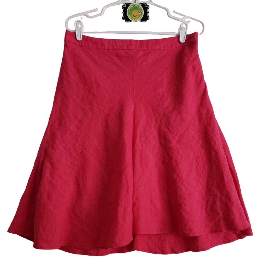 Banana Republic Linen A-Line Skirt Womens 8 Pink Barbiecore Minimalist Classic